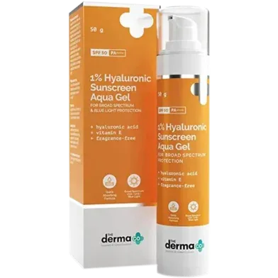The Derma Co 1percent Hyaluronic Sunscreen SPF50 PAPlusPlusPlusPlus - 50 g - Rokomari product